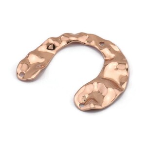 Rose Gold Geometrische Anhänger, 4 Rose Vergoldete Messing U Form Anhänger Mit 3 Löchern, Zubehör (30x25x0.60 mm) D0728