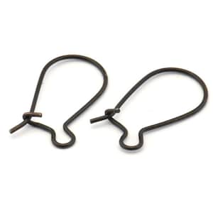 May include: Two black metal earring hooks. The hooks are open and ready to be used.