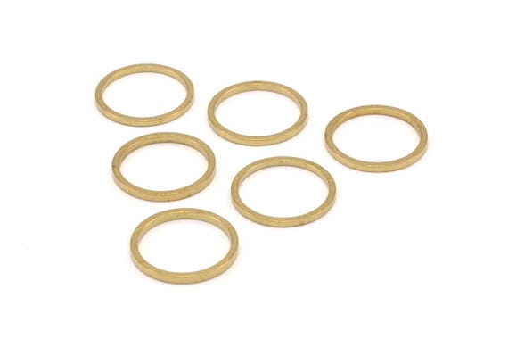 50 Raw Brass Circle Connectors BS 1093 22mm Circle Connectors 22x1x1mm