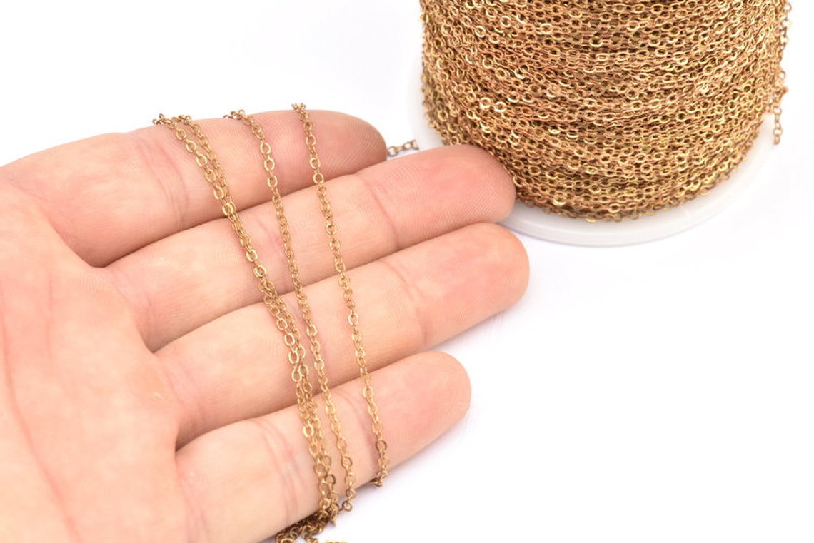 Brass Chain Solder Chain Link Chain 95 M 1.5x2mm Raw Etsy