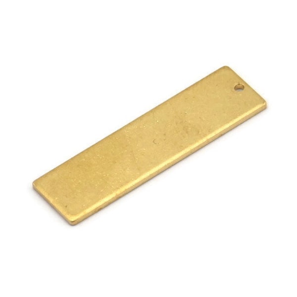 Brass Necklace Bar, 12 Raw Brass Rectangle Stamping Blanks With 1 Hole, Earrings, Pendants, (32x9x1mm) D0704