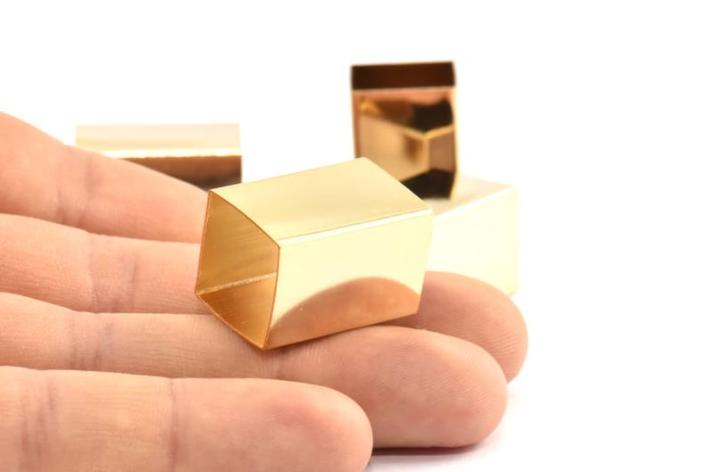Gold Tube Beads Bs 1525 Q325 16x25mm 1 Gold Plated Huge Brass Square Tubes