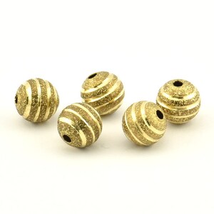 Brass Ball Bead, 24 Raw Brass Spacer Beads, Findings (8mm) D1267