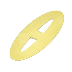 Brass Ellipse Charm, 3 Raw Brass Ellipse Shape Stamping Blank Charms, Earrings, Findings (59x24x0.70mm) B0263