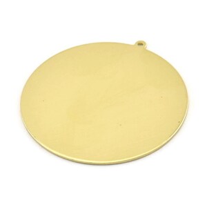 Brass Round Charm, 2 Raw Brass Round Charms With 1 Loop, Stamping Blanks (45x43x0.90mm) M649