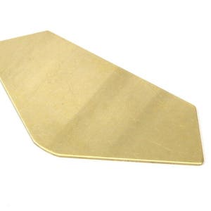 Brass Super Hero Shields, 2 Raw Brass Geometric Stamping Blanks (76x36.5mm) D0004
