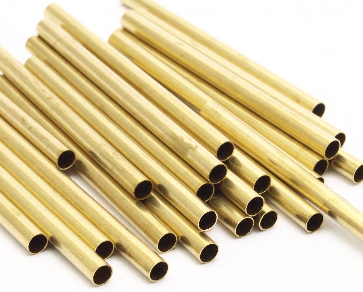 Raw Brass Tube 25 Raw Brass Tubes 4x60mm Bs 1458 Etsy