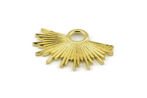 Brass Sun Charm, Raw Brass Sunshine Charms, Pendants, Earrings