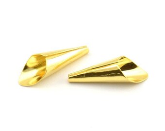 Gouden kegel, 8 vergulde messing kegelkralenkapjes, vondsten (21 x 7 mm) D0059 Q0125