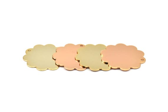 Gold / Rose Gold Flower Charm, 3 Gold - Rose Gold Plated