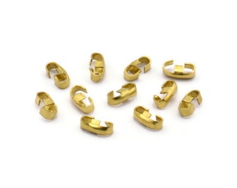 Brass Chain Connector, 50 Raw Brass Chain Connectors, Findings (7x2mm) Brs 530 L013