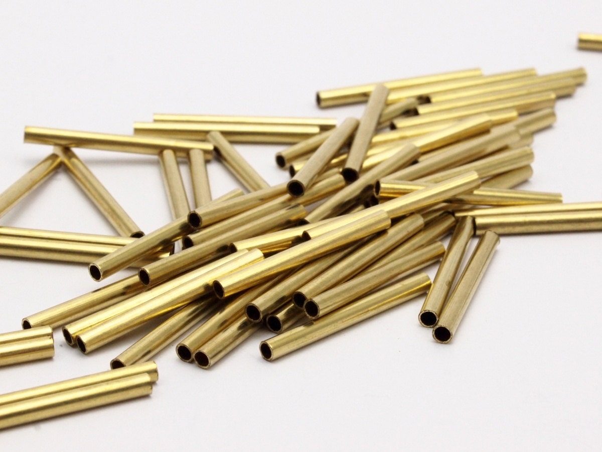 Brass Plain Tubes 100 Raw Brass Tubes 2x20mm Bs 1432 Etsy