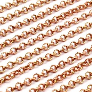 Red Brass Rolo Chain, Soldered  Rolo Chain (3mm) MB 8-19