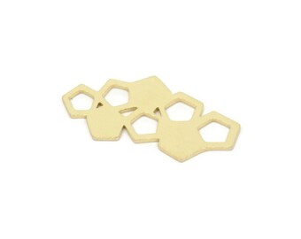 Brass Honeycomb Charm, Raw Brass Hexagon Charms, Connector Findings (10x20x0.60mm) SMP2113