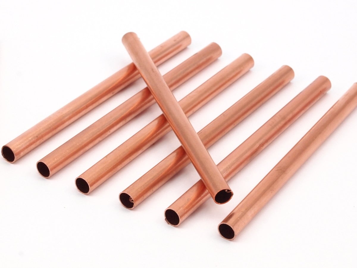 Copper Tube Beads 8 Raw Copper Tube Beads 6x90mm D0477 Etsy