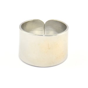Ringinstellingen voor solderen, 3 zilverkleurige verstelbare gladde ringinstellingen voor solderen (19 mm) Mn53 H0591