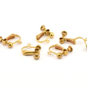 Schroefoorbellen, 20 onbewerkte messing schroefoorbellen (15 x 9 mm) Brsl 15 Y032