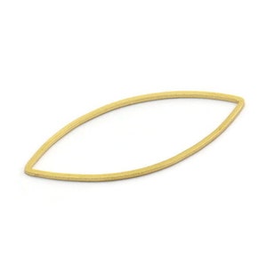 Messing Marquise Ring, 24 Raw Brass Marquise Charms, Connector, Bevindingen (41x17x0.80mm) A6532 BS 1167