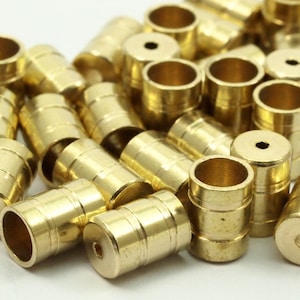 Brass End Cap 25 Raw Brass End Cap , Cord Tip - 4mm Cord End - (7.5x5mm)  b0060