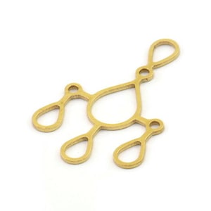 Brass Geometric Charm, Raw Brass Drop Charms, Brass Earring Charms, Brass Charms for Jewelry Making (33x22x0.80mm) SMP1287