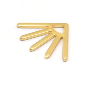 Gold Sun Blank, 8 Gold Plated Brass Sun Blanks, Findings (18x13x0.80mm) M02416