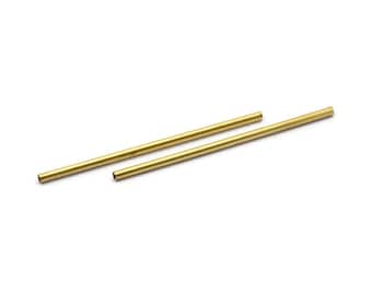 Brass Plain Tubes - 25 Raw Brass Tube Beads (3x80mm) Bs 1447
