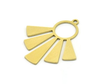 Brass Charm, Brass Pendant, Charm Pendant, 8 Raw Brass Charm With 1 Loop, Findings (25.5x23.5x0.60mm) SMP0771