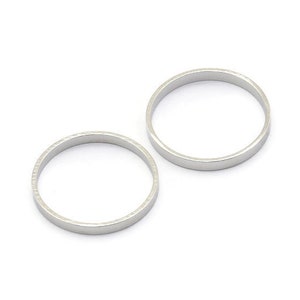Silver Circle Connector, 24 Silver Tone Circle Connectors, Rings, Findings (19.5x2mm) BS 2422