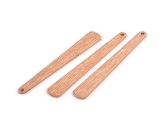 Barra de cobre para collar, 12 dijes de cobre crudo texturizado con 1 orificio (43 x 6 x 3 x 0,80 mm) M1022