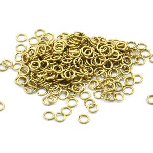 4mm Jump Rings 250 Pieces Raw Brass Jump Rings 4x0.60mm A0337 image 2