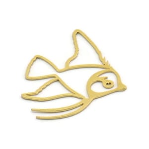 Brass Fish Charm, 4 Raw Brass Fish Shaped Charms, Findings (37x30x0.60mm) SMP0265