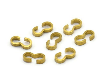 3 Shaped Connector, 50 Raw Brass 3 Shaped Connectors, Findings (10x5x2mm) F002