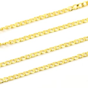 Gold Tone Chain, 5 M (3.6x2.35mm) Gold Tone Brass Soldered Curb Chain - Y010  ( Z024 )