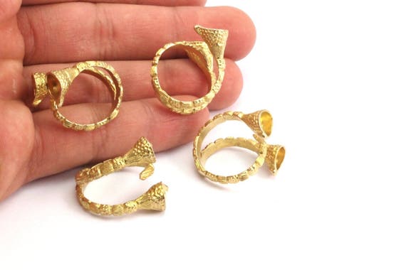 Clown Ring Setting - Raw Brass Adjustable Clown Ring Settings