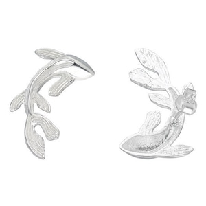 Silver Fish Earring, 2 925 Silver Fish Stud Earrings (28x16mm) N0774