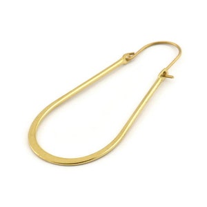 Brass Earring Wires, 8 Raw Brass Earring Studs, Wire Hoops  (55x24x1.5x0.80mm) D1634