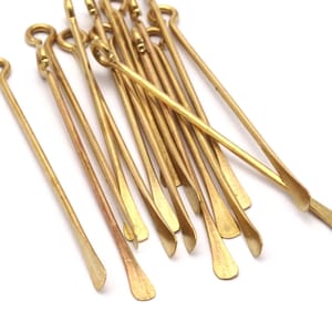 Paddle Eye Pins, 12 Raw Brass Paddle Eye Pins Customized Size (20-25-30-35-40-45-50-55-60mm) Bs-1215