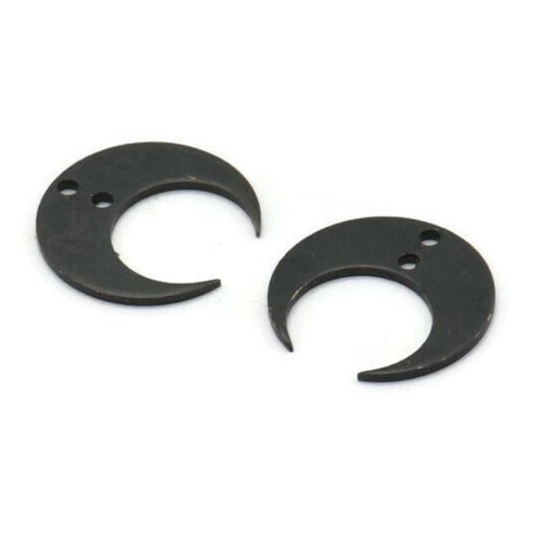 Black Moon Charm, 12 Oxidized Black Brass Crescent Moon Charms With 2 Holes (14x13.5x5x0.8mm) BS 2367 H1378