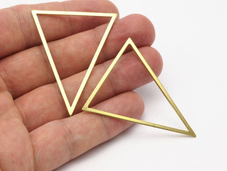 Brass Triangle Ring 3 Raw Brass Triangles 53x53x40mm Etsy
