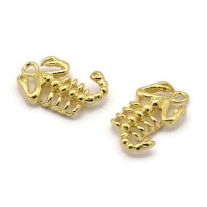 Brass Scorpion Pendant, Raw Brass Scorpion Charms, Jewelry Supplies, Findings (17x10mm) N0331
