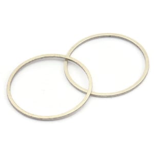Antique Silver Plated Circle Connectors, 12 Antique Silver Plated Brass Circle Connectors (25mm) Bs-1108 H0008