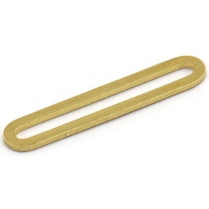 Brass Oval Charm, 12 Raw Brass Oval Charms, Earring Charms (36x7x1mm) A4790