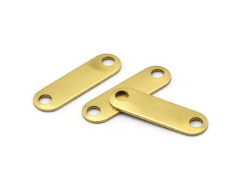 Brass Stamping Blank, 12 Raw Brass Stamping Blanks (24x7x0.80mm) D0331--Y020