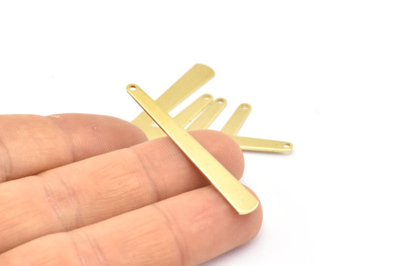 Brass Necklace Bar D583 43x6x3x0.80mm 24 Raw Brass Stamping Necklace Blanks With 1 Hole