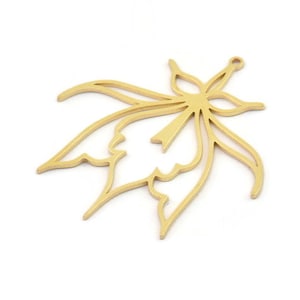 Brass Flower Charm, Raw Brass Flower Charms, Brass Earring Charms, Brass Charms for Jewelry Making (43x41x0.80mm) SMP1403