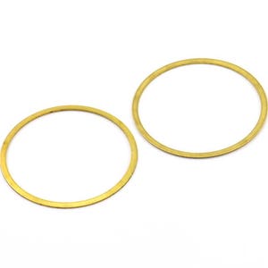 Raw Brass Pendant, 100 Raw Brass Connector Rings  (34mm) Brs 453 A0191