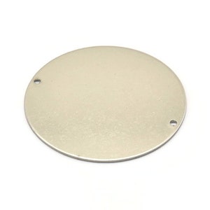 Dije redondo de acero, 6 dijes redondos de acero inoxidable con 2 agujeros (40 x 0,70 mm) M02897