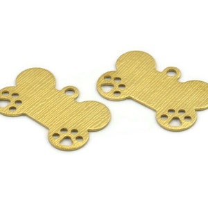 Brass Dog Bone Charm, 8 Raw Brass, Dog Bone Tag, Dog Necklace, Brass Dog Bone Pendant, Dog Tag For Collar (28x20x0.80mm) A1975