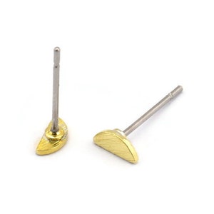 Semi Circle Earring, 12 Textured Raw Brass Tiny Half Moon Blanks (6x2.5x0.70mm) M01415 A2417