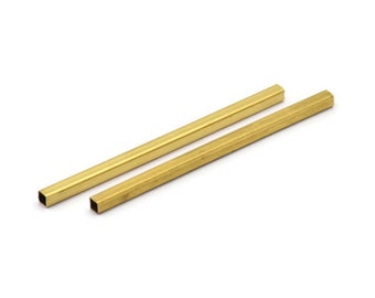 25 Raw Brass Square Tubes (3x60mm) Bs 1614